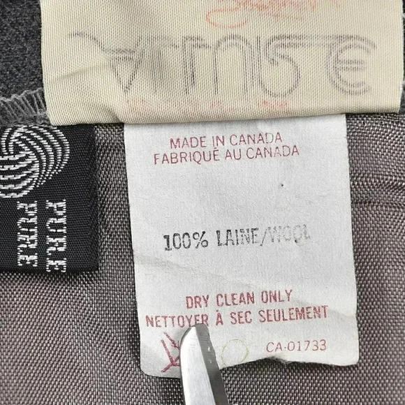 Vintage  Allure 100% Wool Grey Midi Skirt Pencil Front Slit Size Medium - Picture 7 of 10